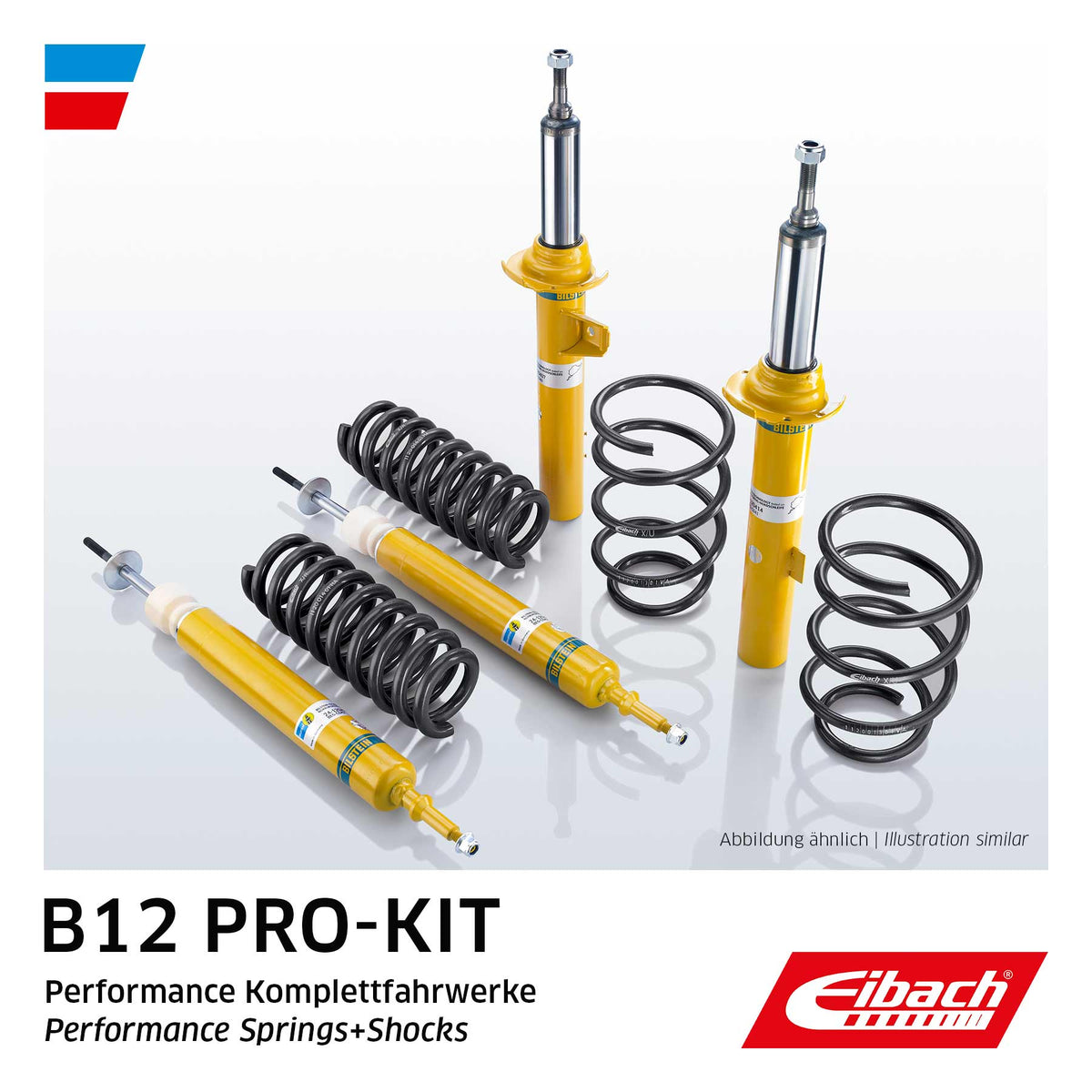 Eibach B12 Pro-Kit suderintos žeminančiosios spyruoklės ir amortizatoriai